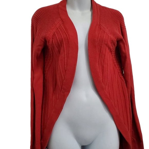 Coco & Claire Size M Orange Open Front Cardigan see pictures 3  for real color - Picture 1 of 7